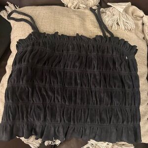 H&M Black Ruched Smocked Camisole